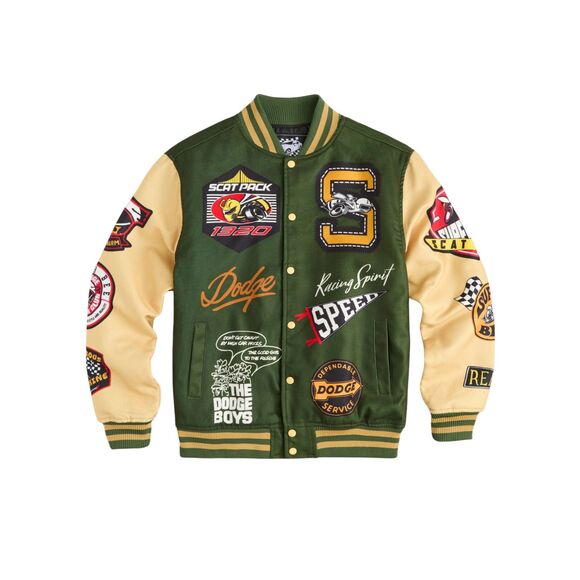 Reason x Dodge Other - Reason x Dodge Scatpack Varsity Jacket Men Large Green Khaki Letterman Bomber